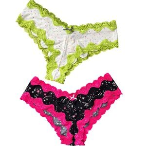 RARE Victorias Secret Sexy Little Things Panty Bundle Tinkerbell Polka Dot L